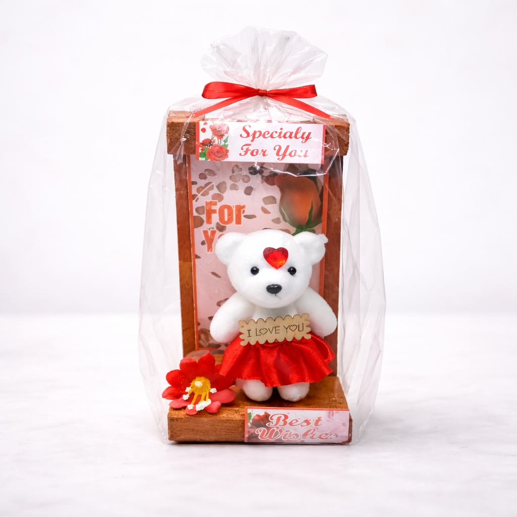 WHITE BEAR WITH STAND