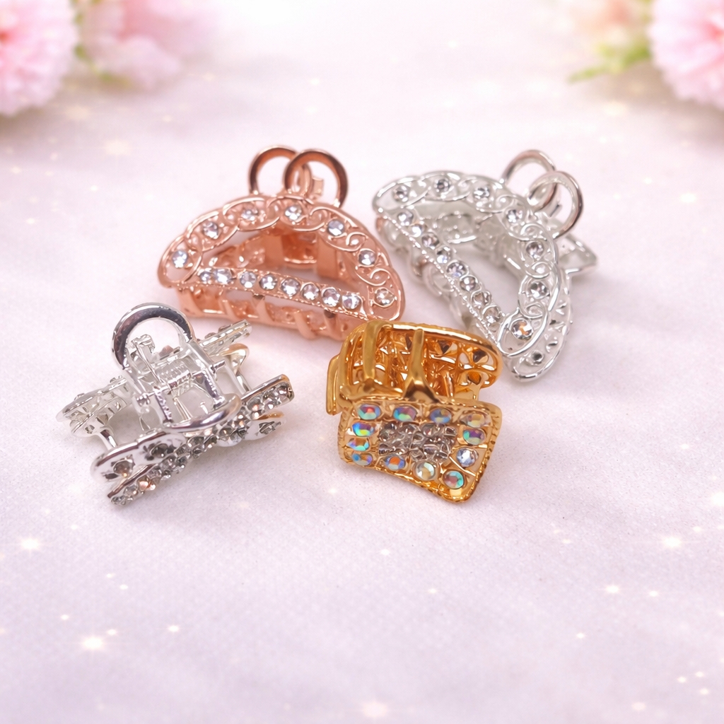 WINTER SHARK HAIR CLIPS (GOLD / SILVER CLIP)